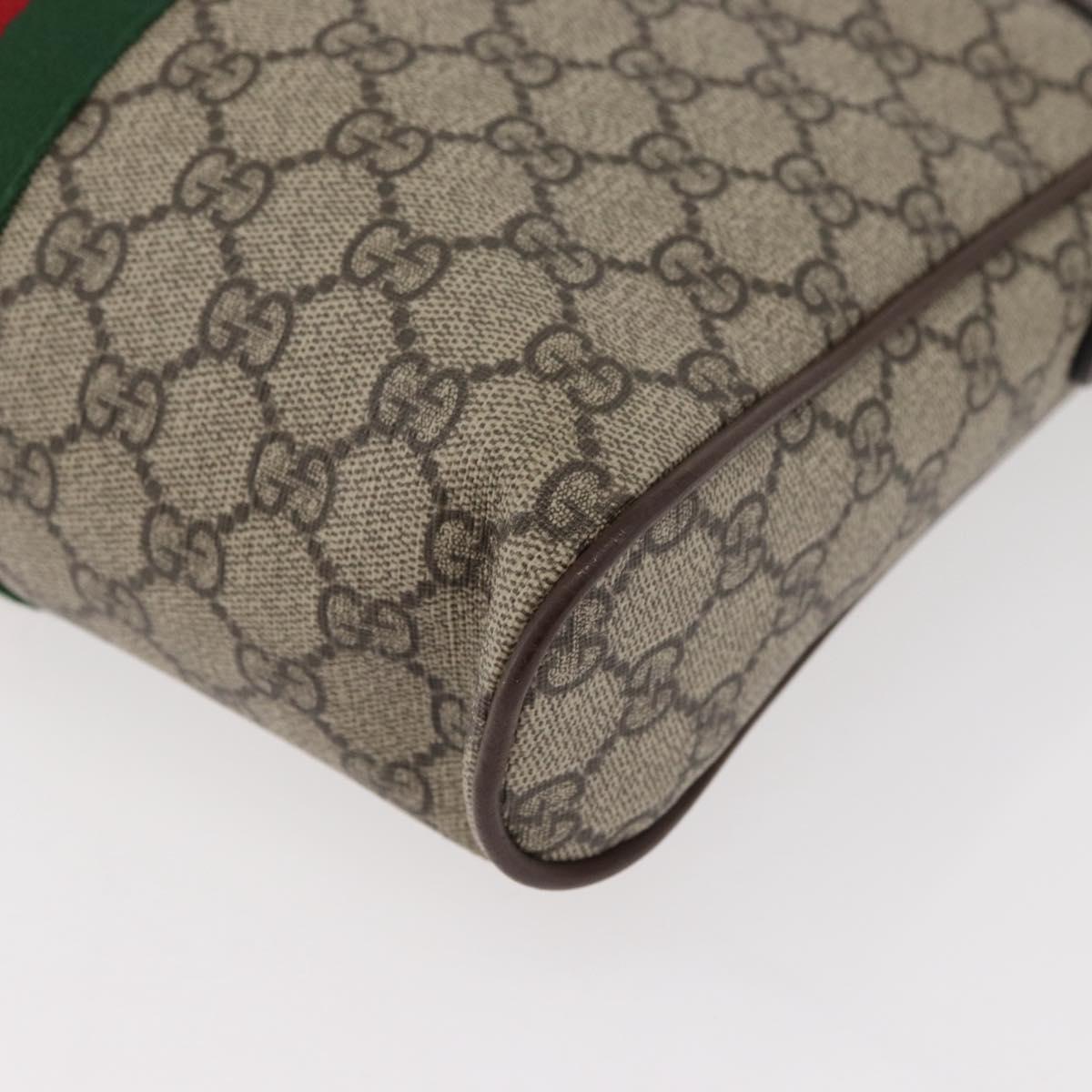 GUCCI GG Supreme Web Sherry Line Bag PVC Beige Gold 547934 Auth ep14440A