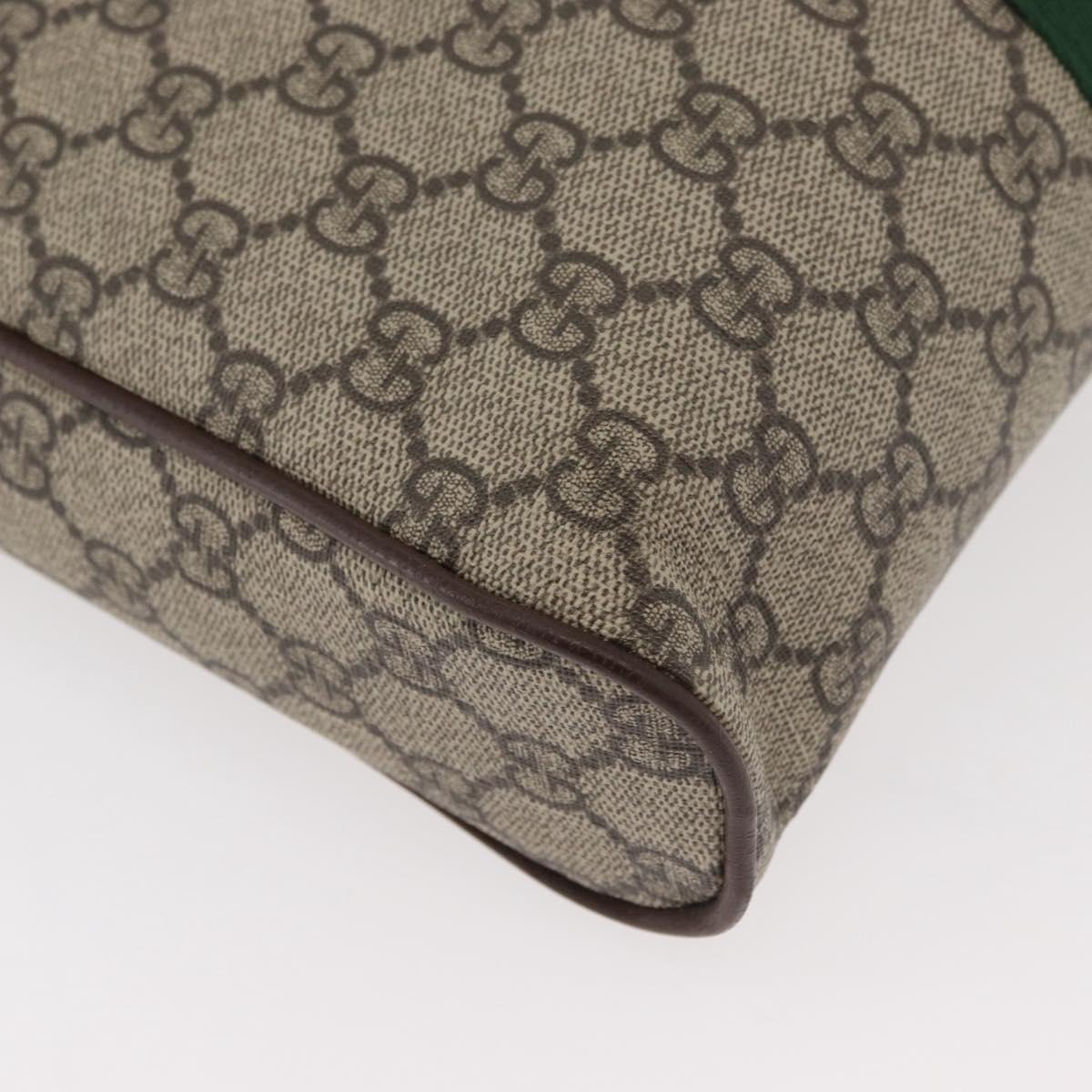 GUCCI GG Supreme Web Sherry Line Bag PVC Beige Gold 547934 Auth ep14440A