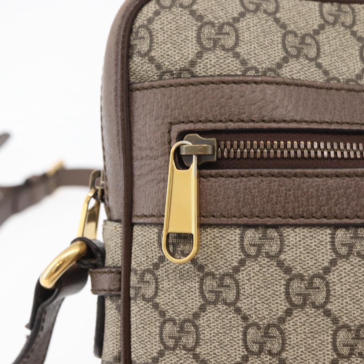GUCCI GG Supreme Web Sherry Line Bag PVC Beige Gold 547934 Auth ep14440A