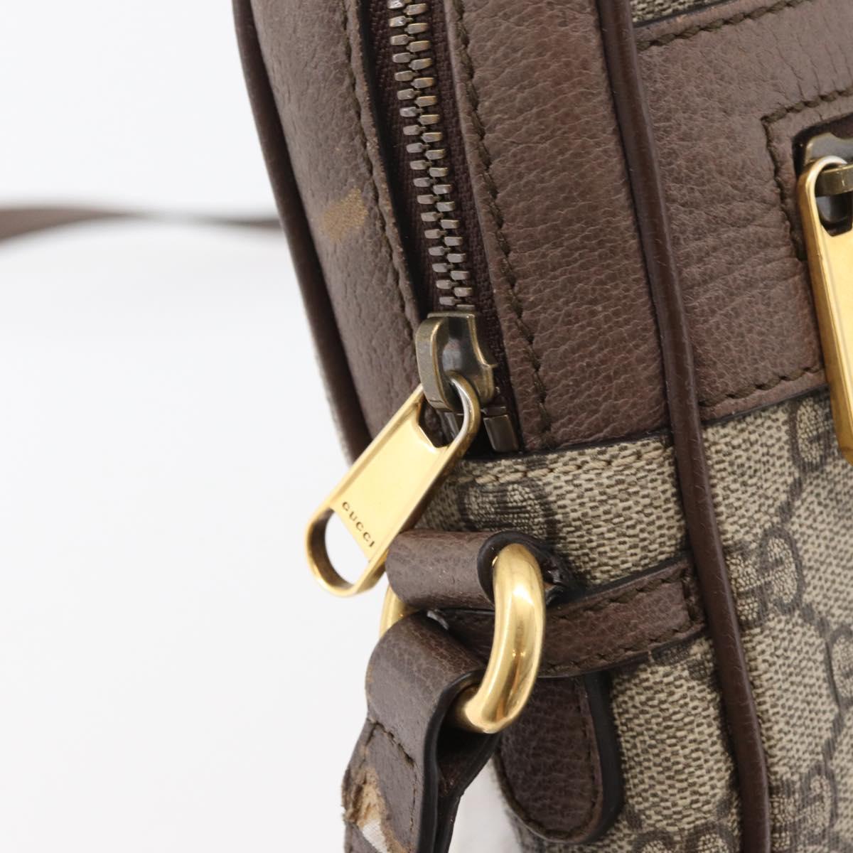 GUCCI GG Supreme Web Sherry Line Bag PVC Beige Gold 547934 Auth ep14440A