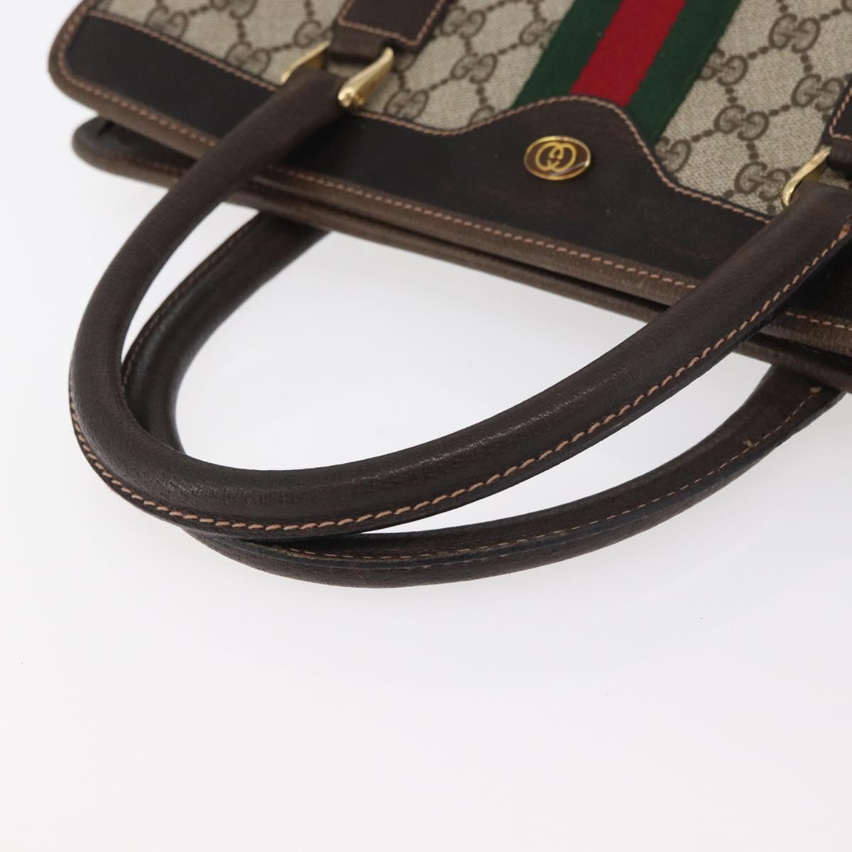 GUCCI GG Supreme Web Sherry Line Tote Bag PVC Beige Gold 010 378 Auth ep14443