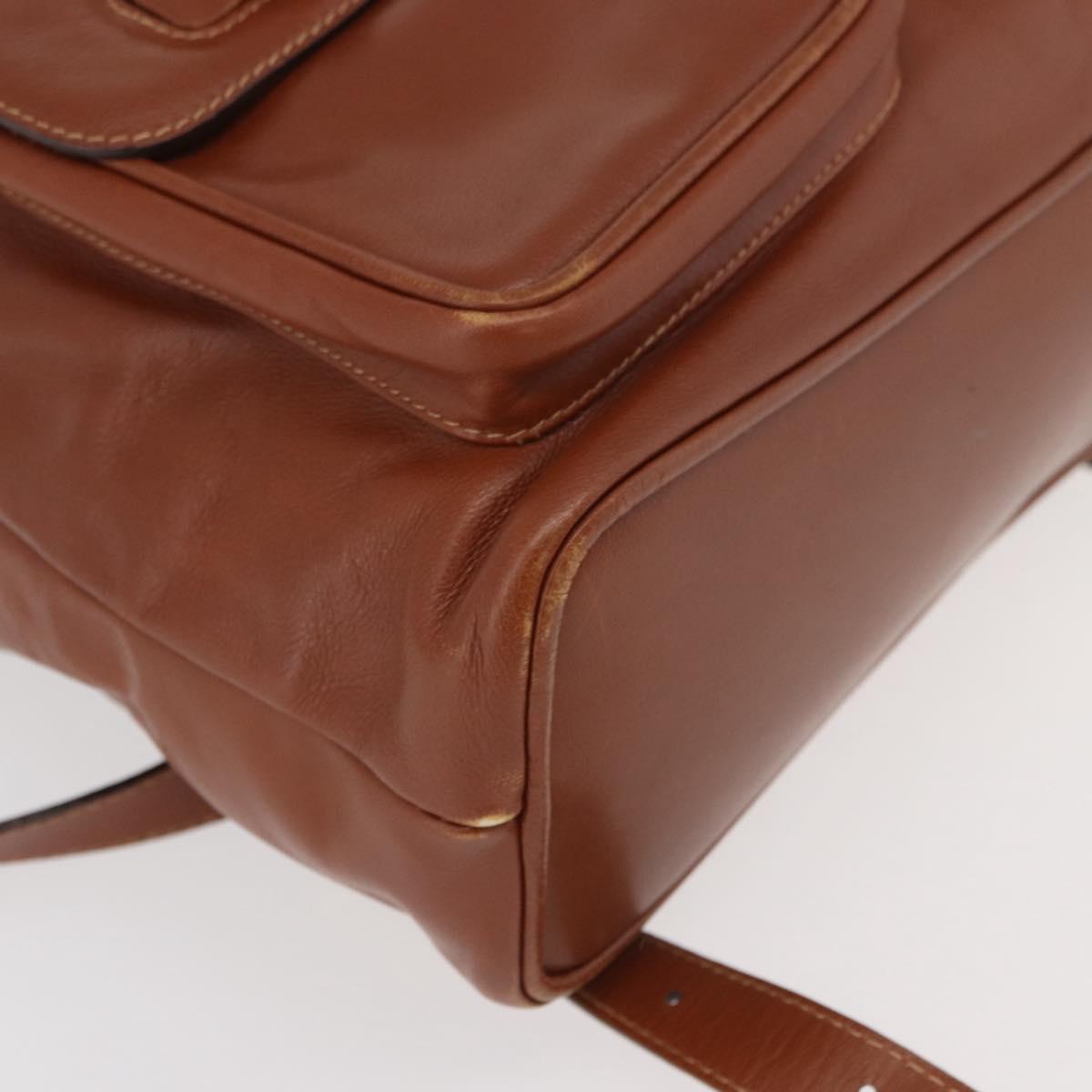 GUCCI Bamboo Backpack Leather Brown Gold 003 2058 0016 Auth ep14447