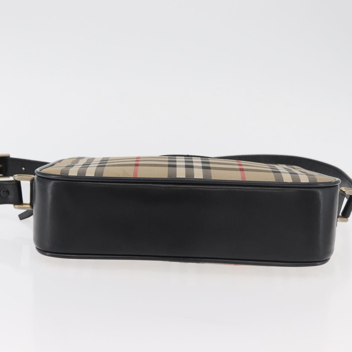 Burberrys Nova Check Shoulder Bag Canvas Beige Gold Auth ep14449A