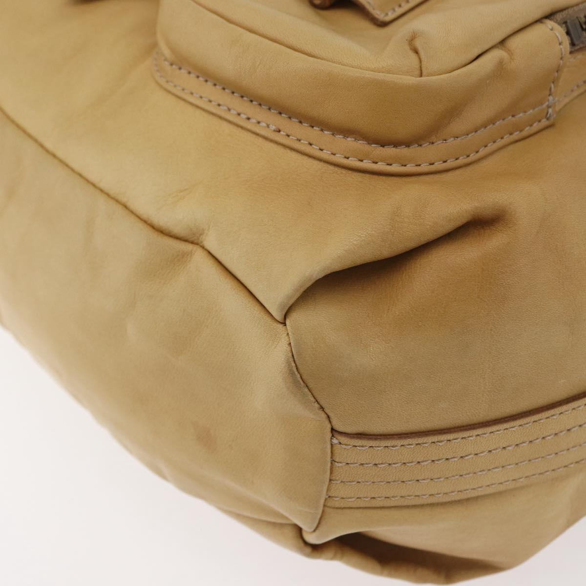 BURBERRY Blue Label Shoulder Bag Leather Beige Auth ep14455