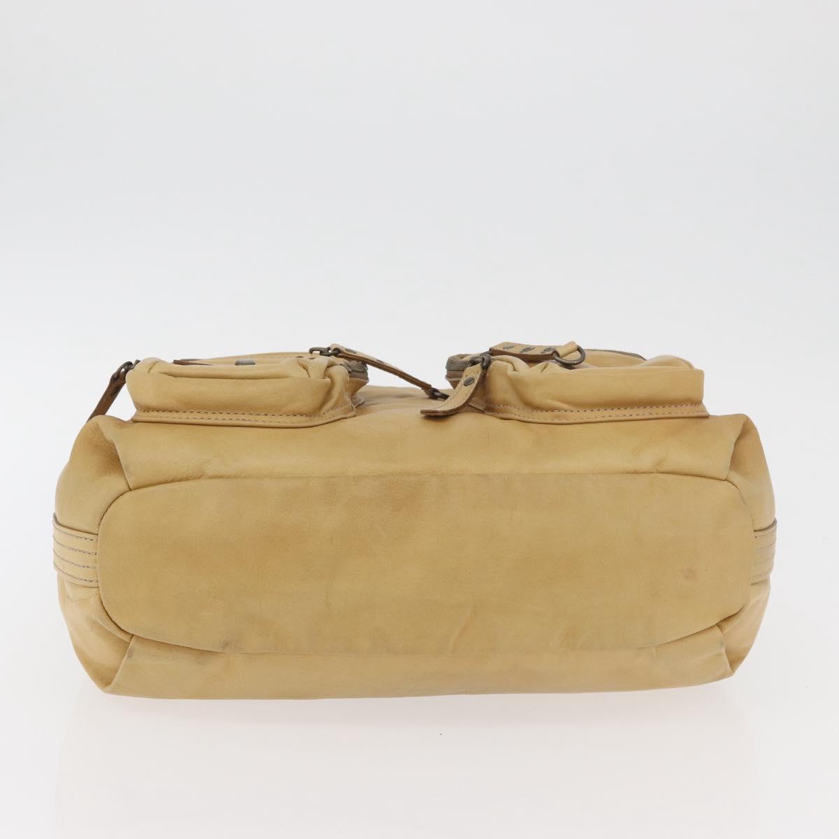 BURBERRY Blue Label Shoulder Bag Leather Beige Auth ep14455
