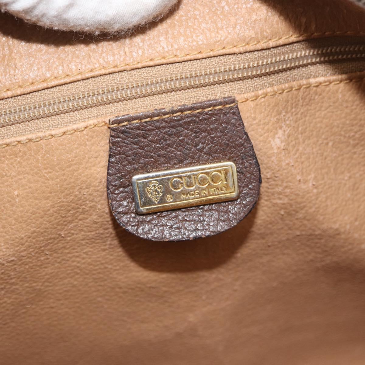 GUCCI GG Supreme Web Sherry Line Boston Bag PVC Beige Gold Auth ep14457