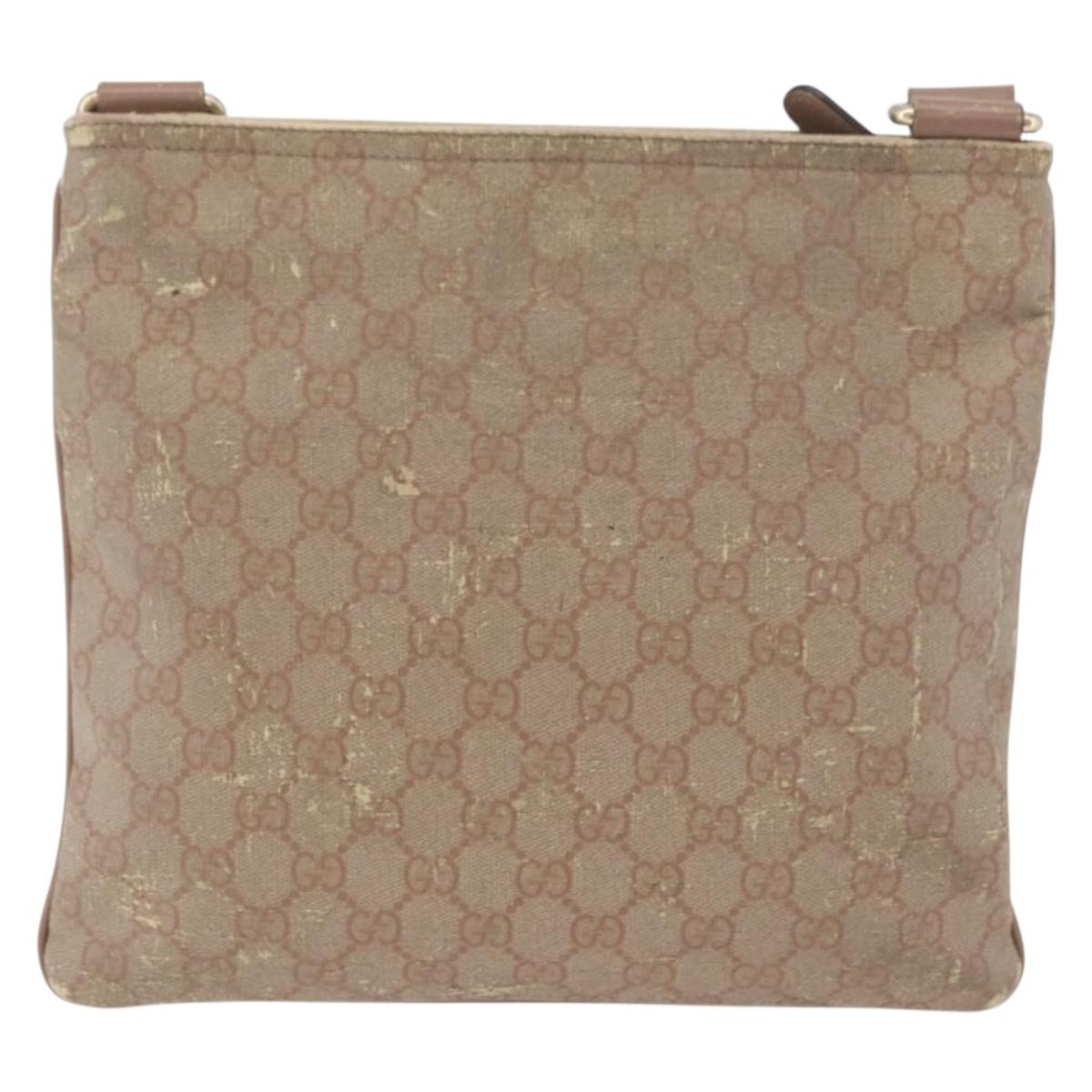 GUCCI GG Supreme Shoulder Bag PVC Pink Gold 295257 Auth ep14460