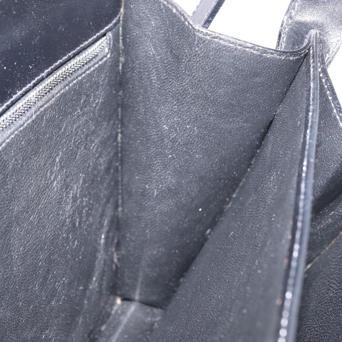 CELINE Shoulder Bag Leather Black Gold Auth ep14468V