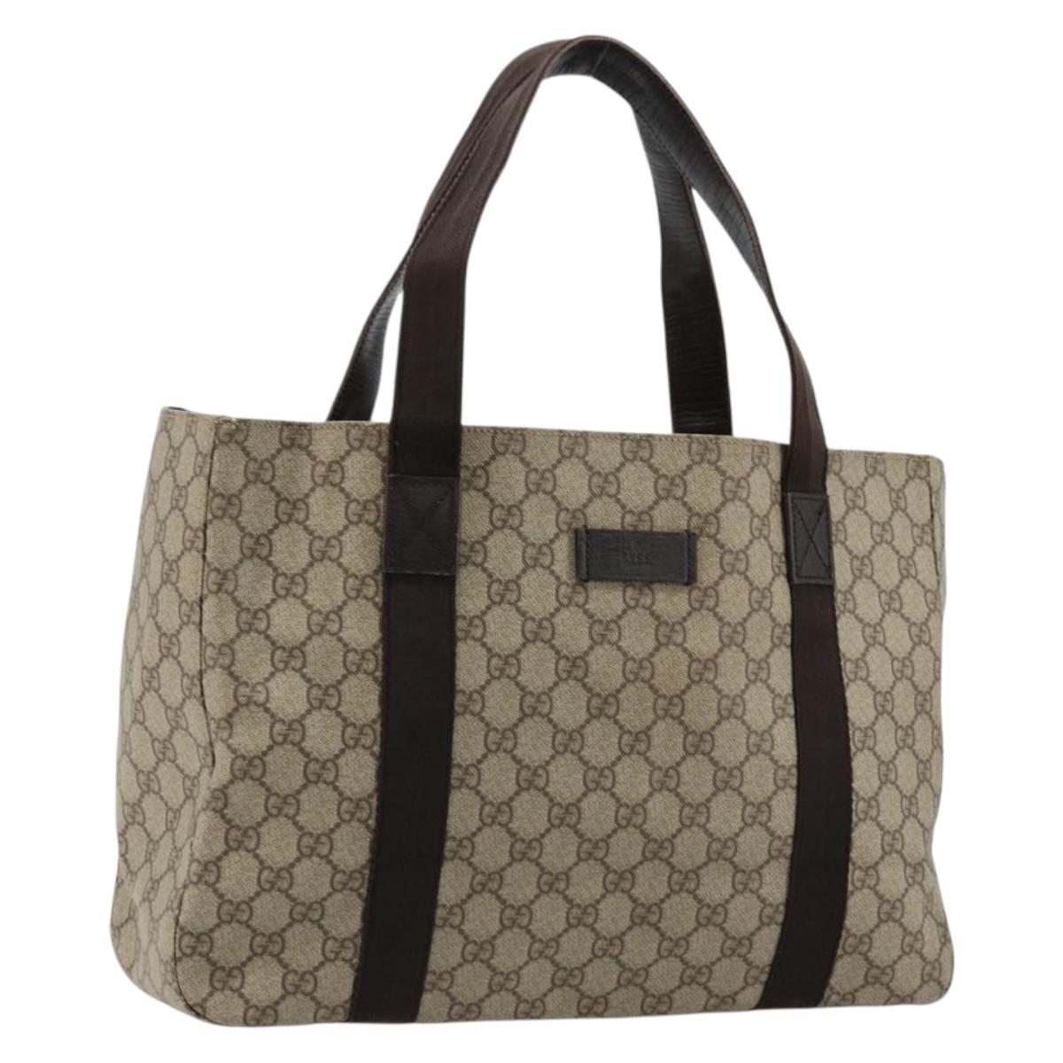 GUCCI GG Supreme Tote Bag PVC Beige Auth ep14474