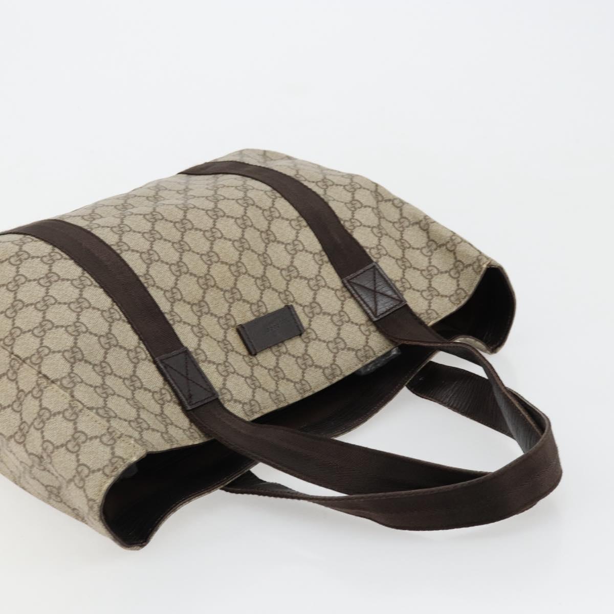 GUCCI GG Supreme Tote Bag PVC Beige Auth ep14474