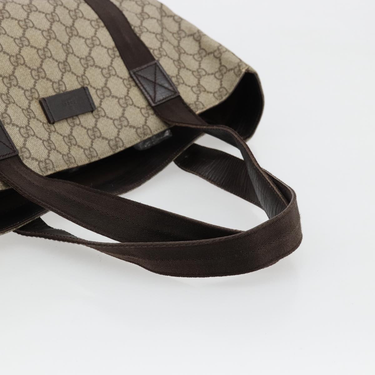 GUCCI GG Supreme Tote Bag PVC Beige Auth ep14474
