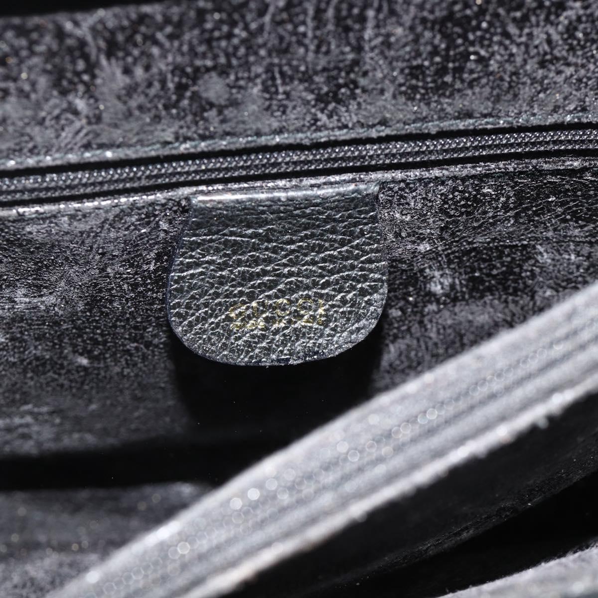 GUCCI Bamboo Hand Bag Suede Black Gold 002 0260 Auth ep14476