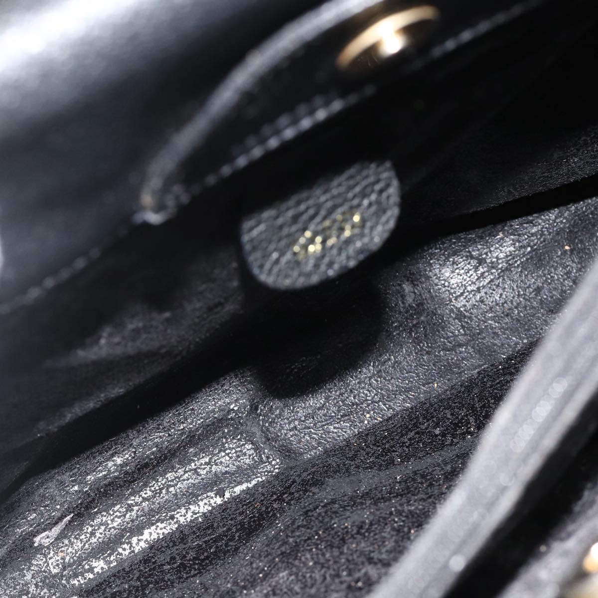 GUCCI Bamboo Hand Bag Suede Black Gold 002 0260 Auth ep14476