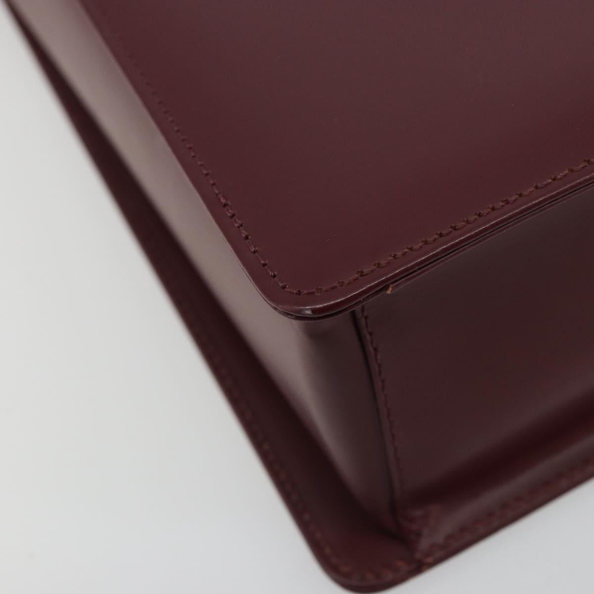 BURBERRY Nova Check Shoulder Bag Leather Bordeaux Silver Auth ep14479