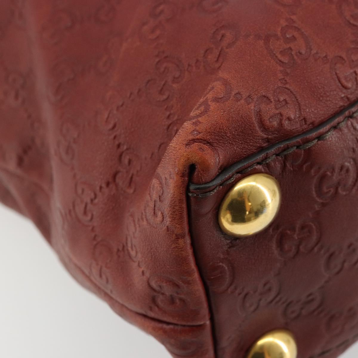 GUCCI GG Canvas Guccissima Babushka Bag Leather Red Gold 208940 Auth ep14486A