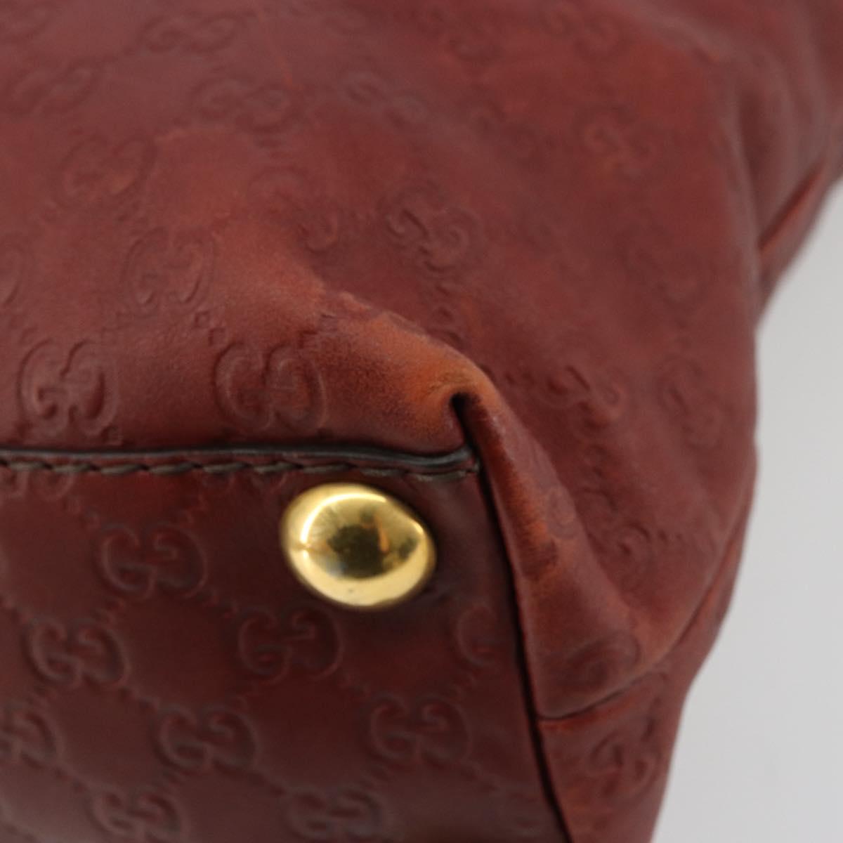 GUCCI GG Canvas Guccissima Babushka Bag Leather Red Gold 208940 Auth ep14486A