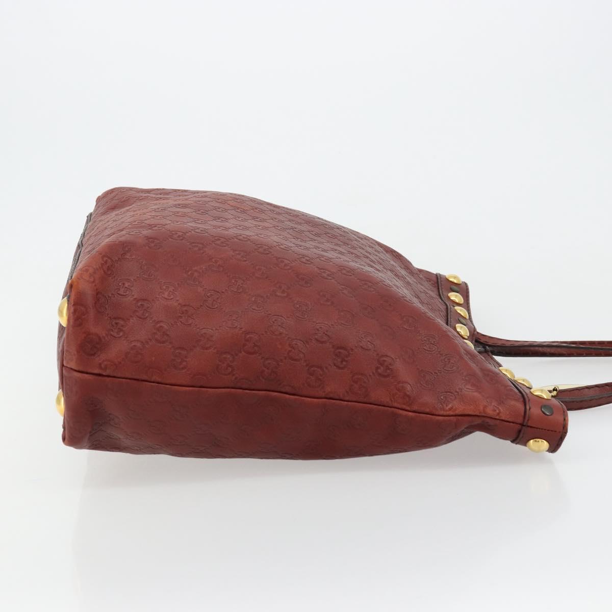 GUCCI GG Canvas Guccissima Babushka Bag Leather Red Gold 208940 Auth ep14486A