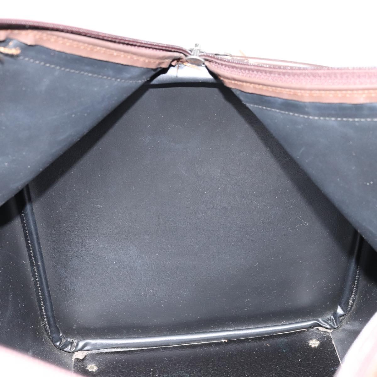 Burberrys Nova Check Boston Bag Canvas Beige Gold Auth ep14489