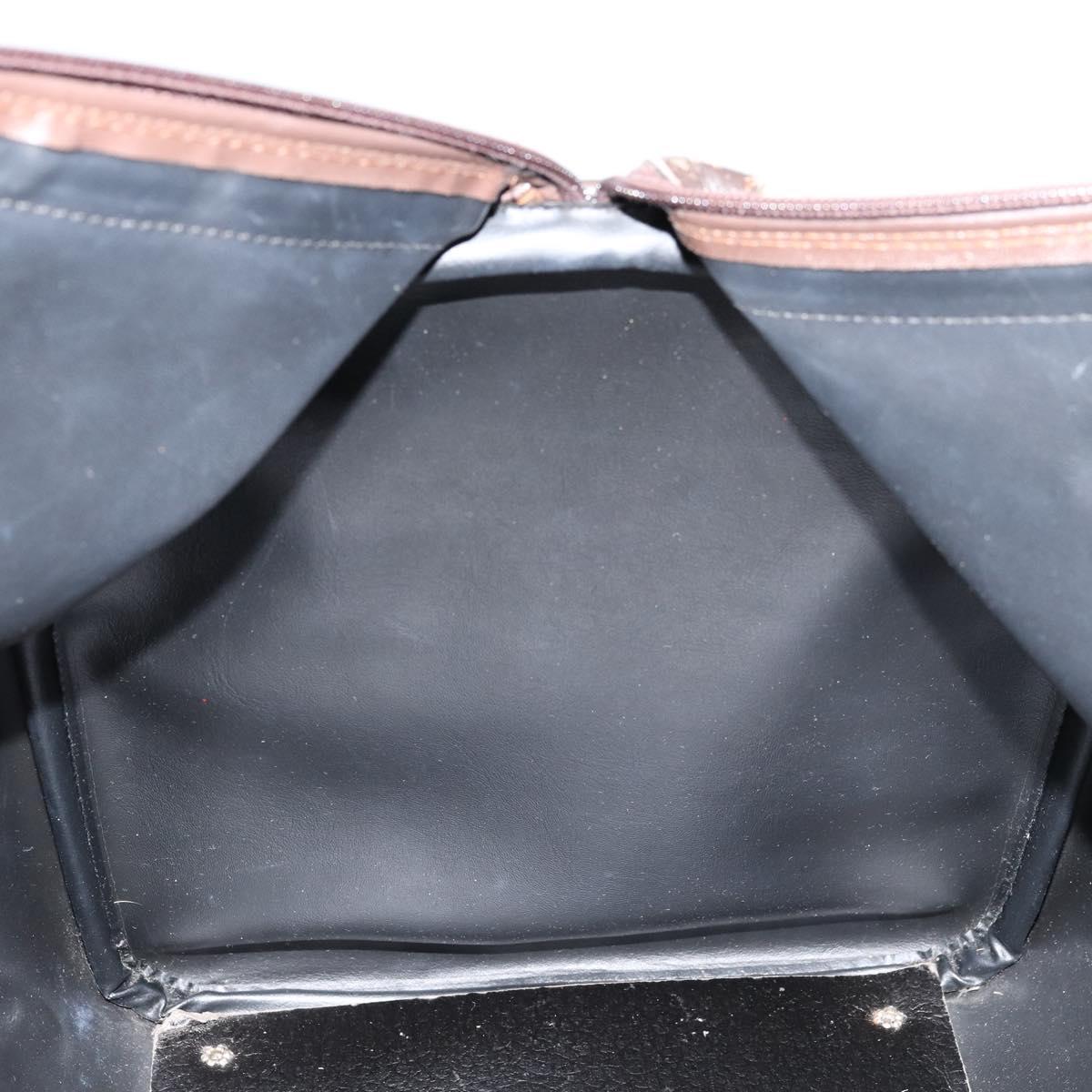 Burberrys Nova Check Boston Bag Canvas Beige Gold Auth ep14489