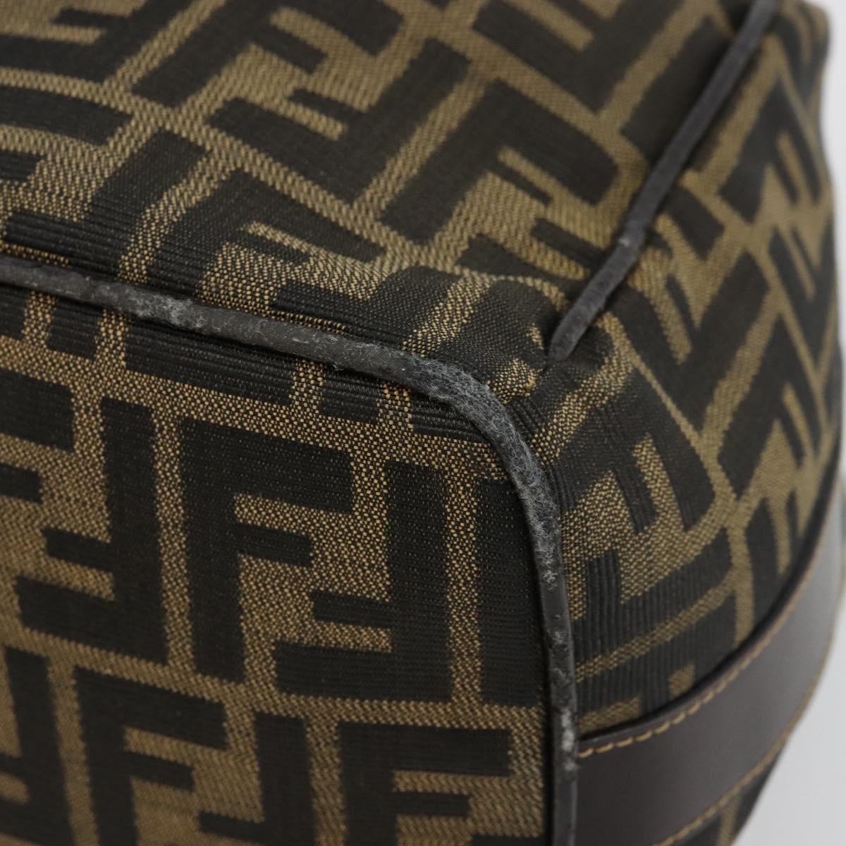 FENDI Zucca Canvas Vanity Hand Bag Black Brown Auth ep14493