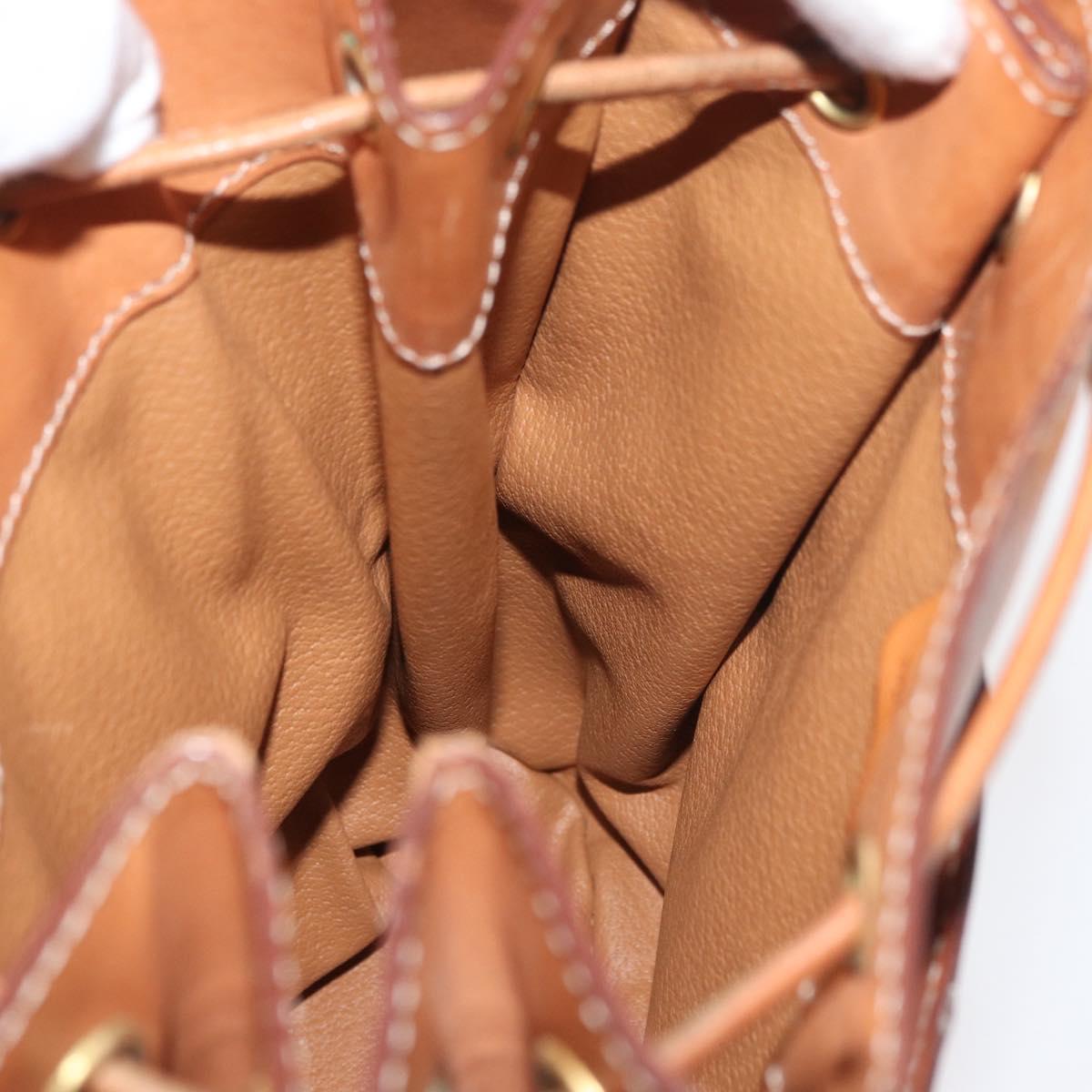 CELINE Macadam Canvas Shoulder Bag PVC Leather Brown Gold Auth ep14494