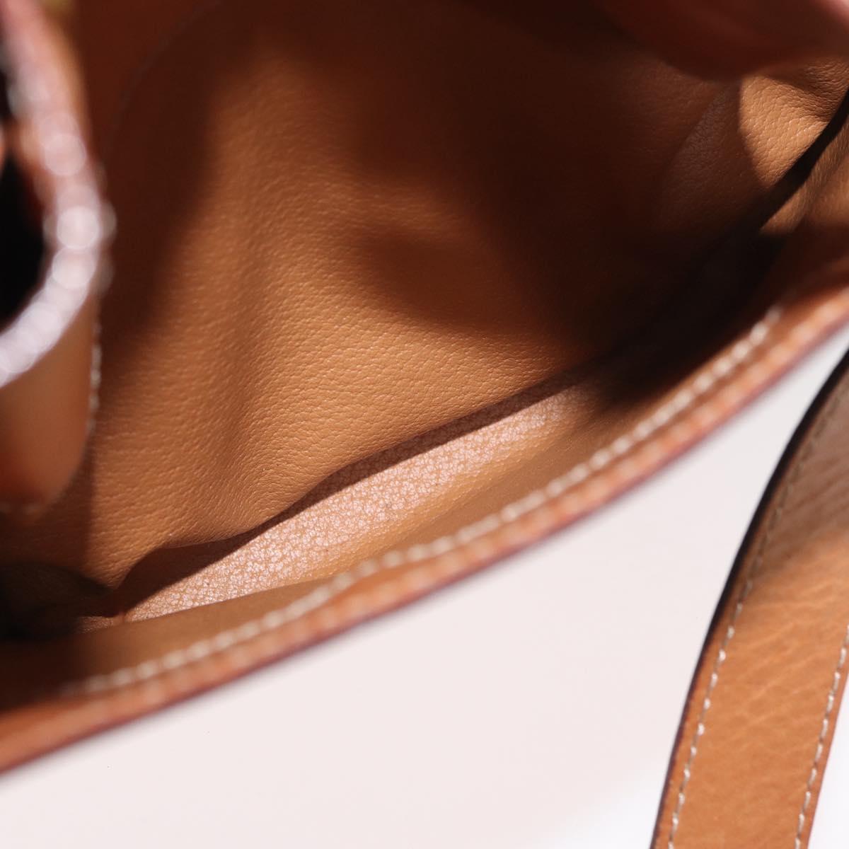 CELINE Macadam Canvas Shoulder Bag PVC Leather Brown Gold Auth ep14494