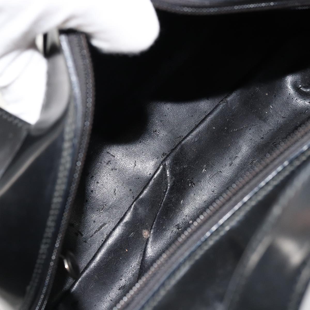 GUCCI Soho Hand Bag Patent Leather Black Silver 000 1274 0505 Auth ep14495