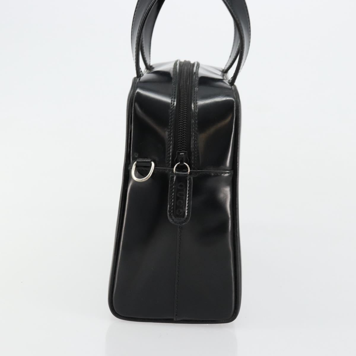 GUCCI Soho Hand Bag Patent Leather Black Silver 000 1274 0505 Auth ep14495