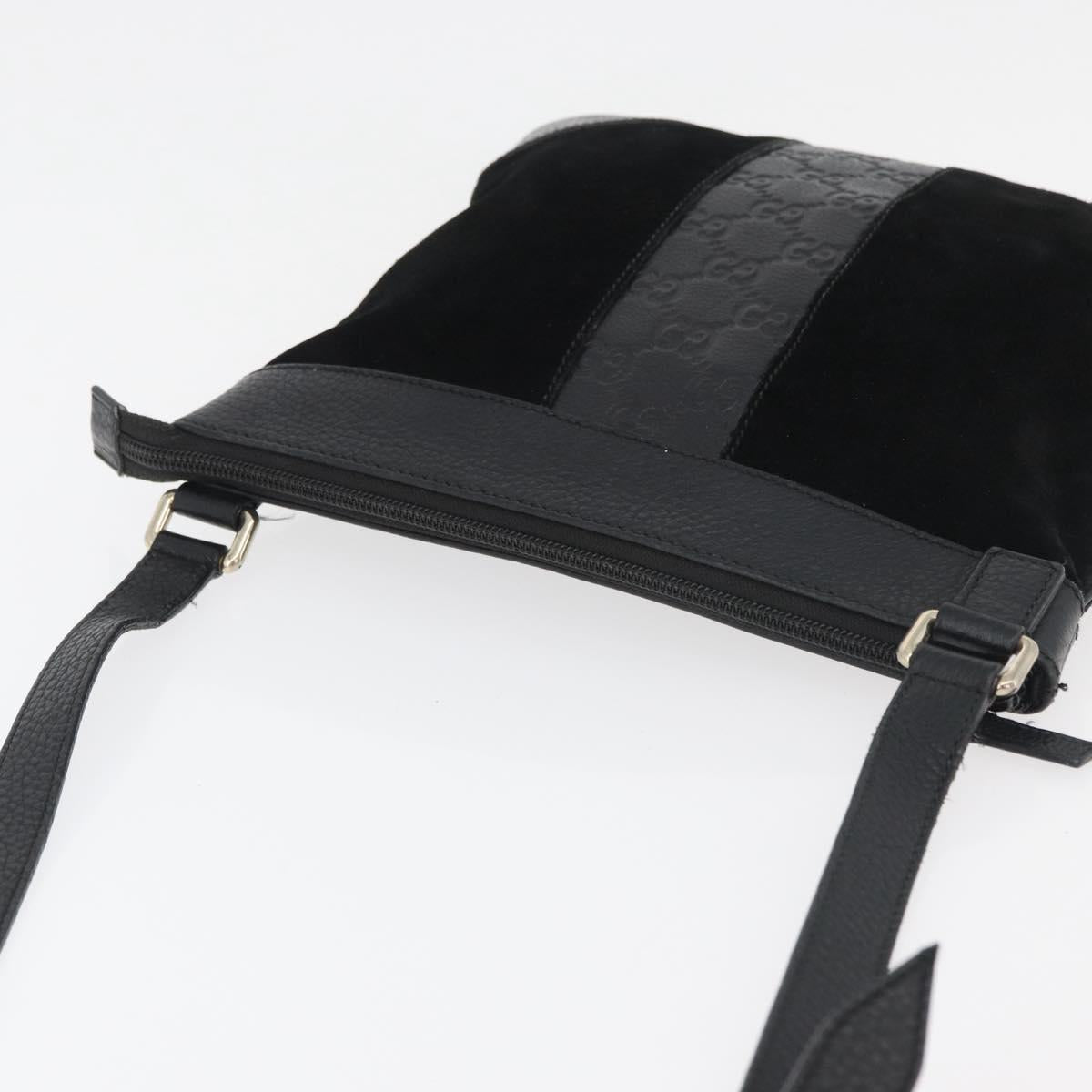 GUCCI GG Canvas Guccissima Bag Leather Suede Outlet Black 272396 Auth ep14504A
