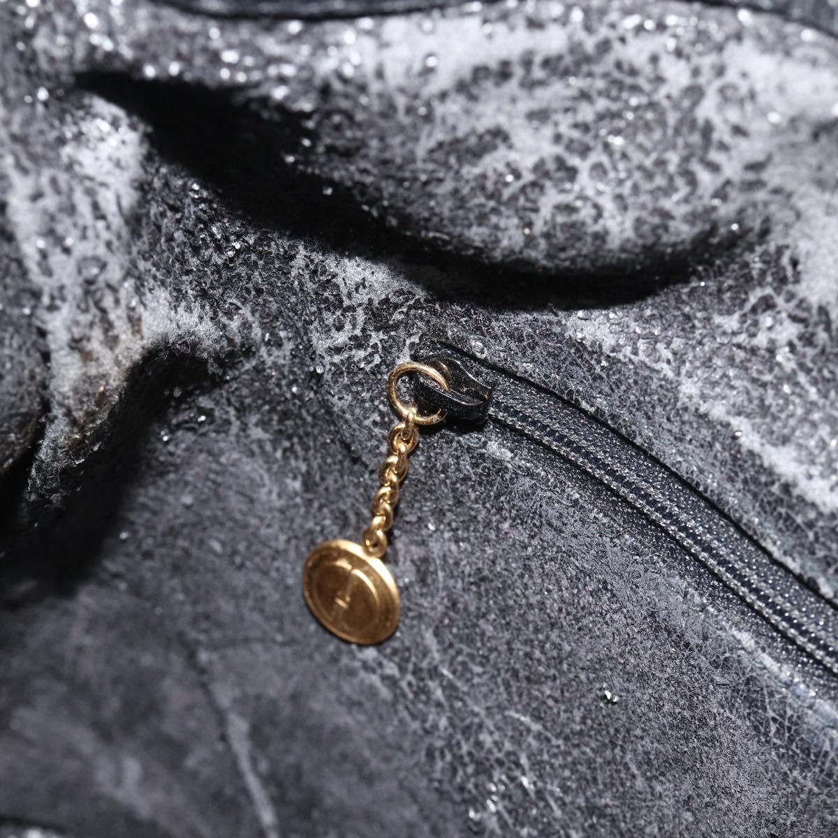 GUCCI Bamboo Shoulder Bag Suede 2way Black Gold 001 1014 1638 Auth ep14505