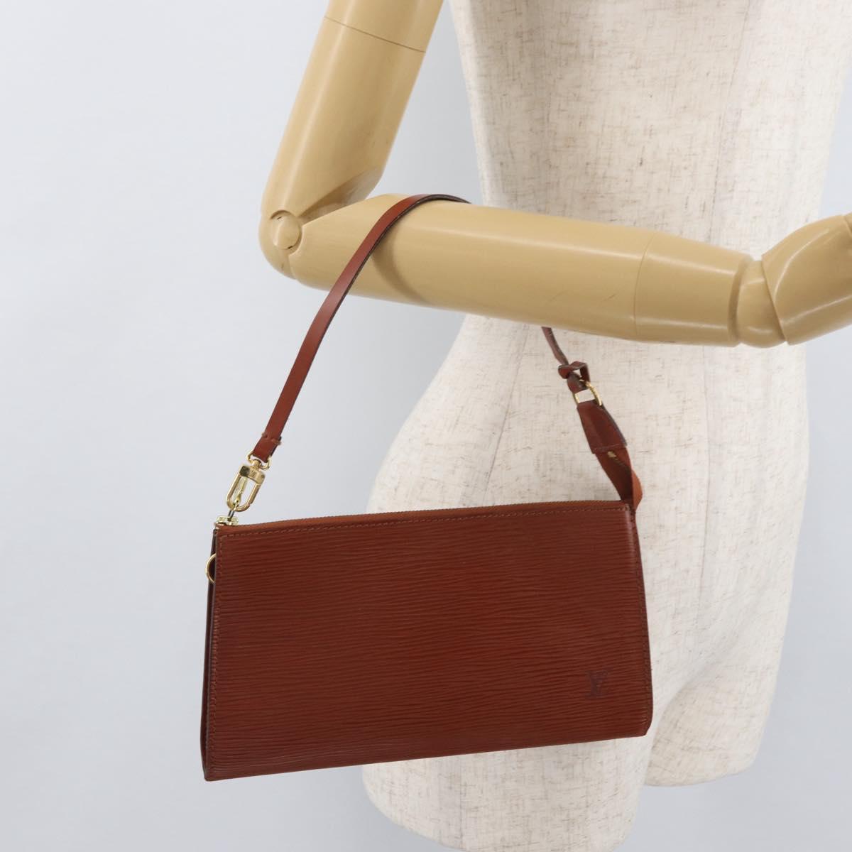 LOUIS VUITTON Epi Pochette Accessoires Pouch Brown M52953 LV Auth ep14506
