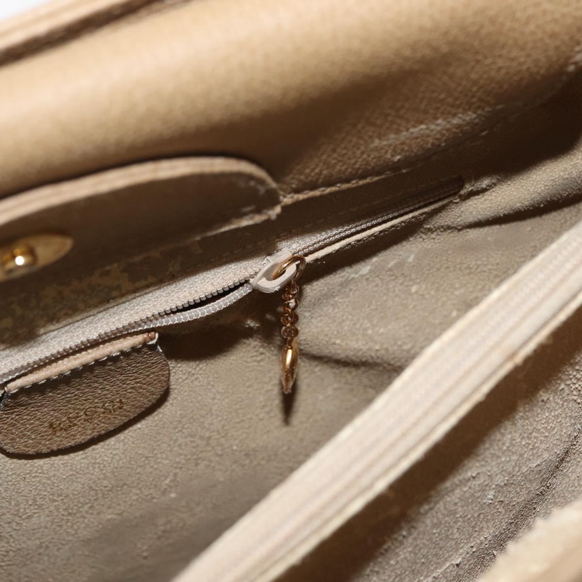 GUCCI Bamboo Hand Bag Suede Beige Gold 002.0260 Auth ep14510