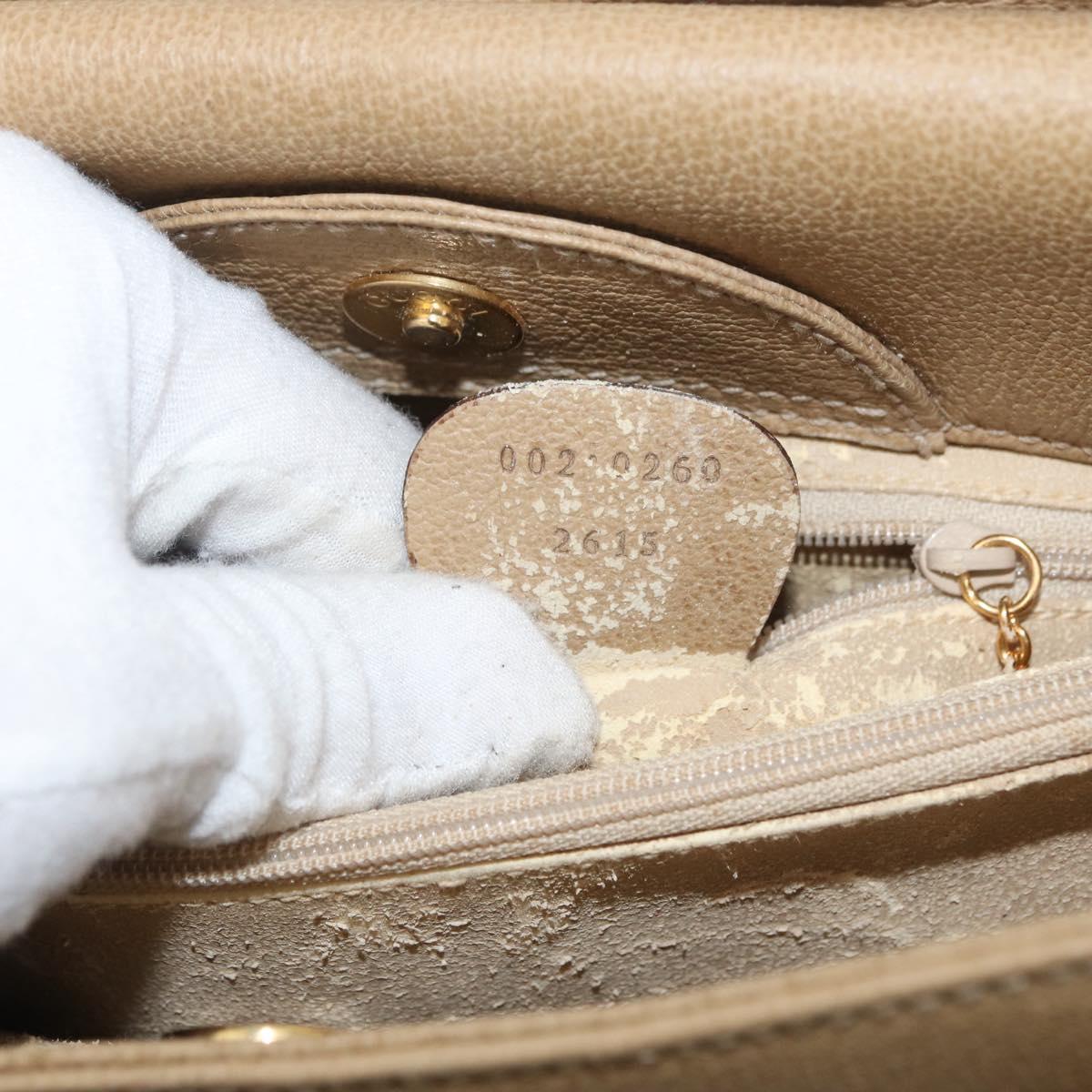 GUCCI Bamboo Hand Bag Suede Beige Gold 002.0260 Auth ep14510