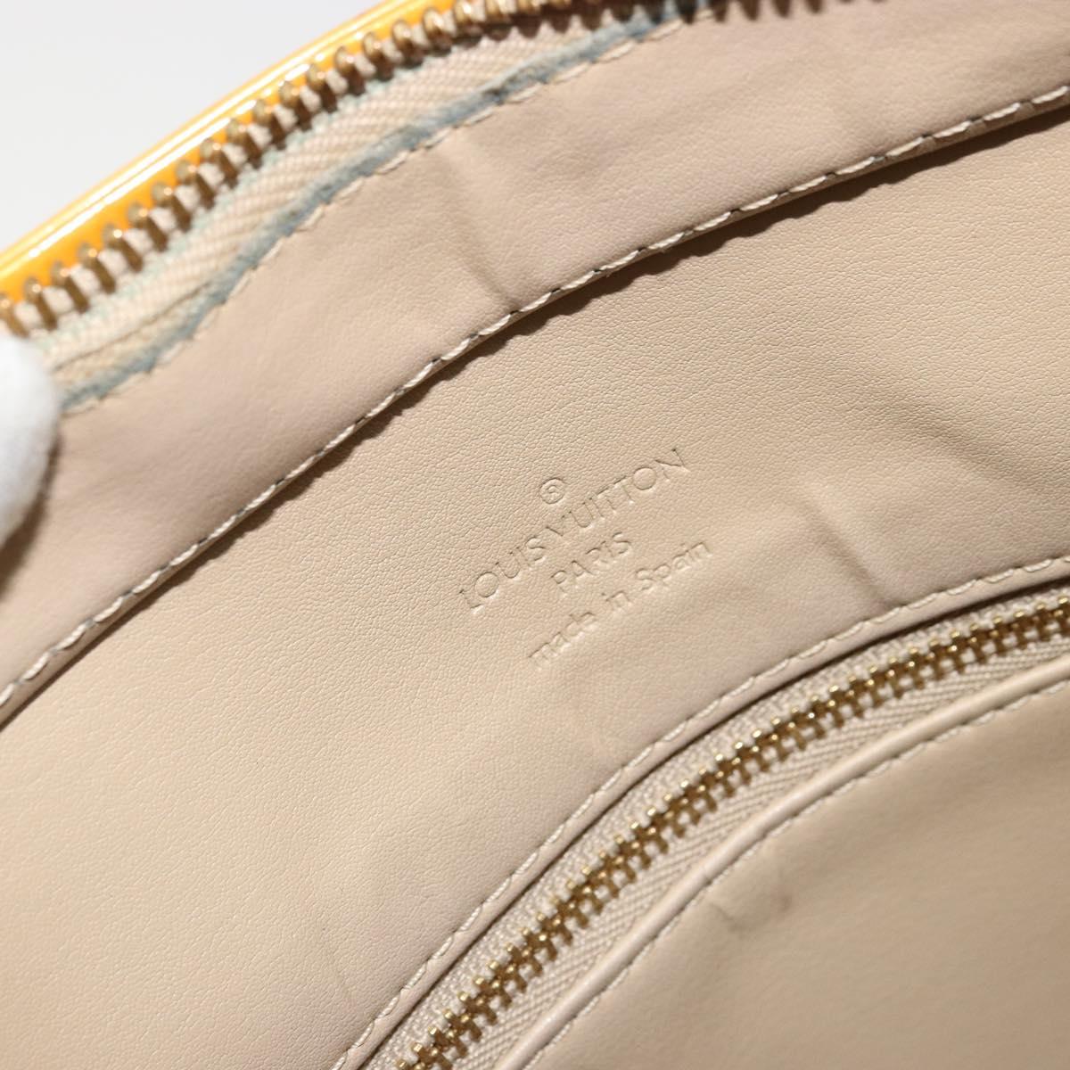 LOUIS VUITTON Monogram Vernis Houston Hand Bag Beige M91004 LV Auth ep14514