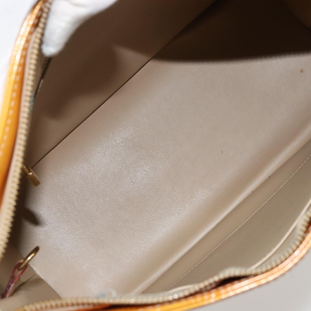 LOUIS VUITTON Monogram Vernis Houston Hand Bag Beige M91004 LV Auth ep14514