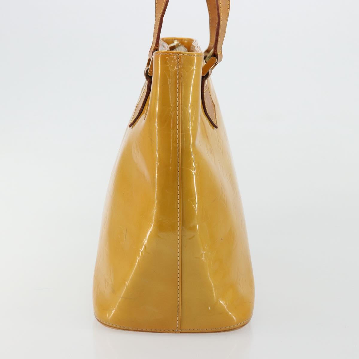 LOUIS VUITTON Monogram Vernis Houston Hand Bag Beige M91004 LV Auth ep14514
