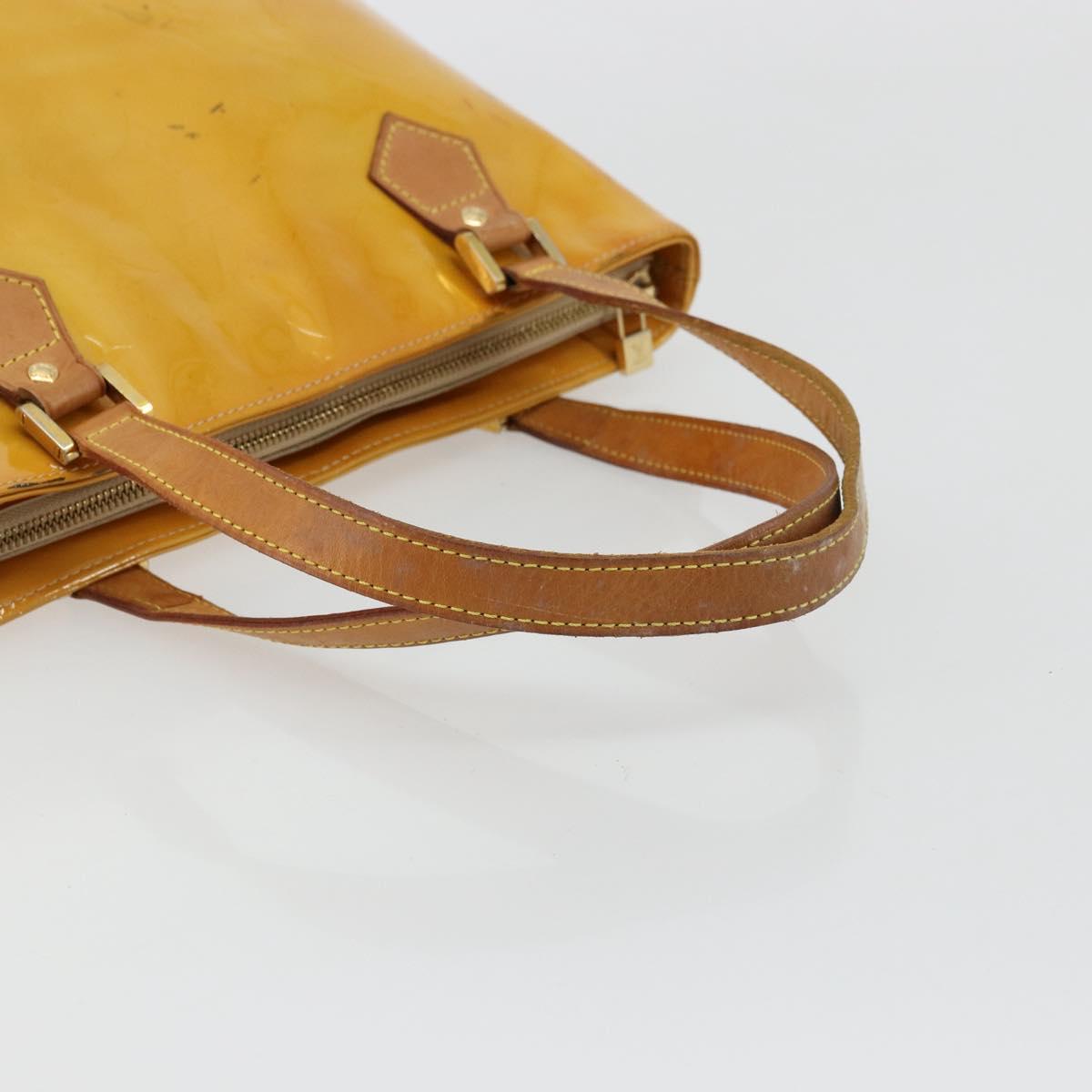 LOUIS VUITTON Monogram Vernis Houston Hand Bag Beige M91004 LV Auth ep14514