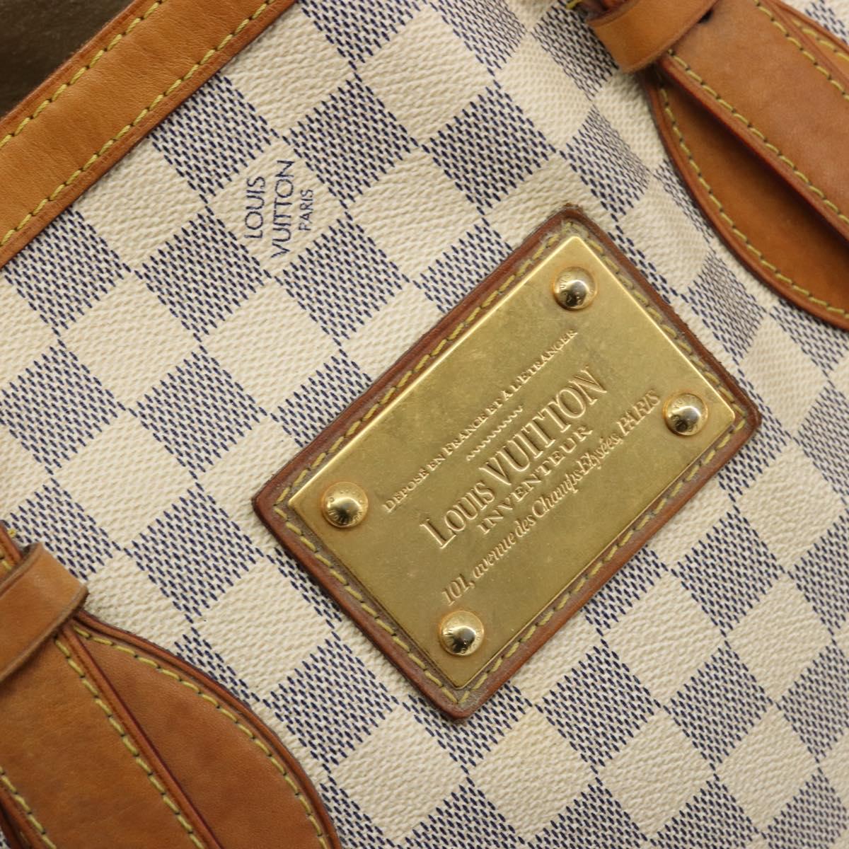 LOUIS VUITTON Damier Azur Hampstead MM Tote Bag N51206 LV Auth ep14515