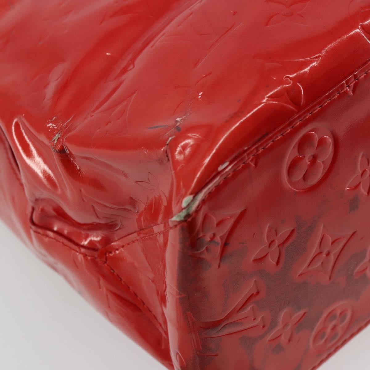 LOUIS VUITTON Monogram Vernis Reade MM Hand Bag Red Rouge M91086 LV Auth ep14516