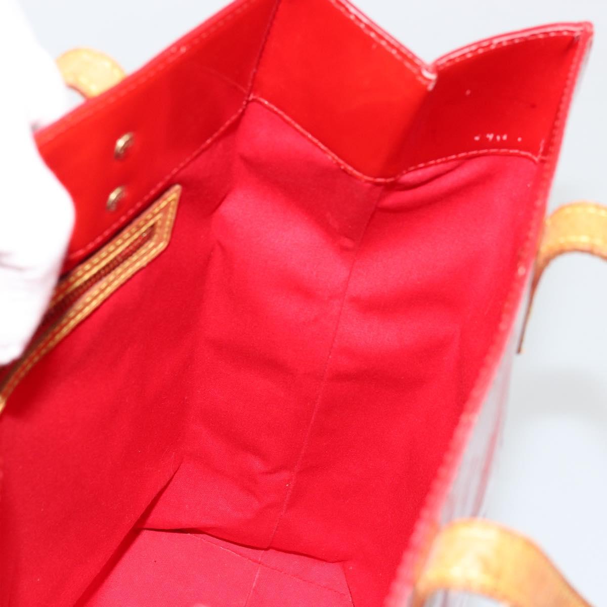 LOUIS VUITTON Monogram Vernis Reade MM Hand Bag Red Rouge M91086 LV Auth ep14516