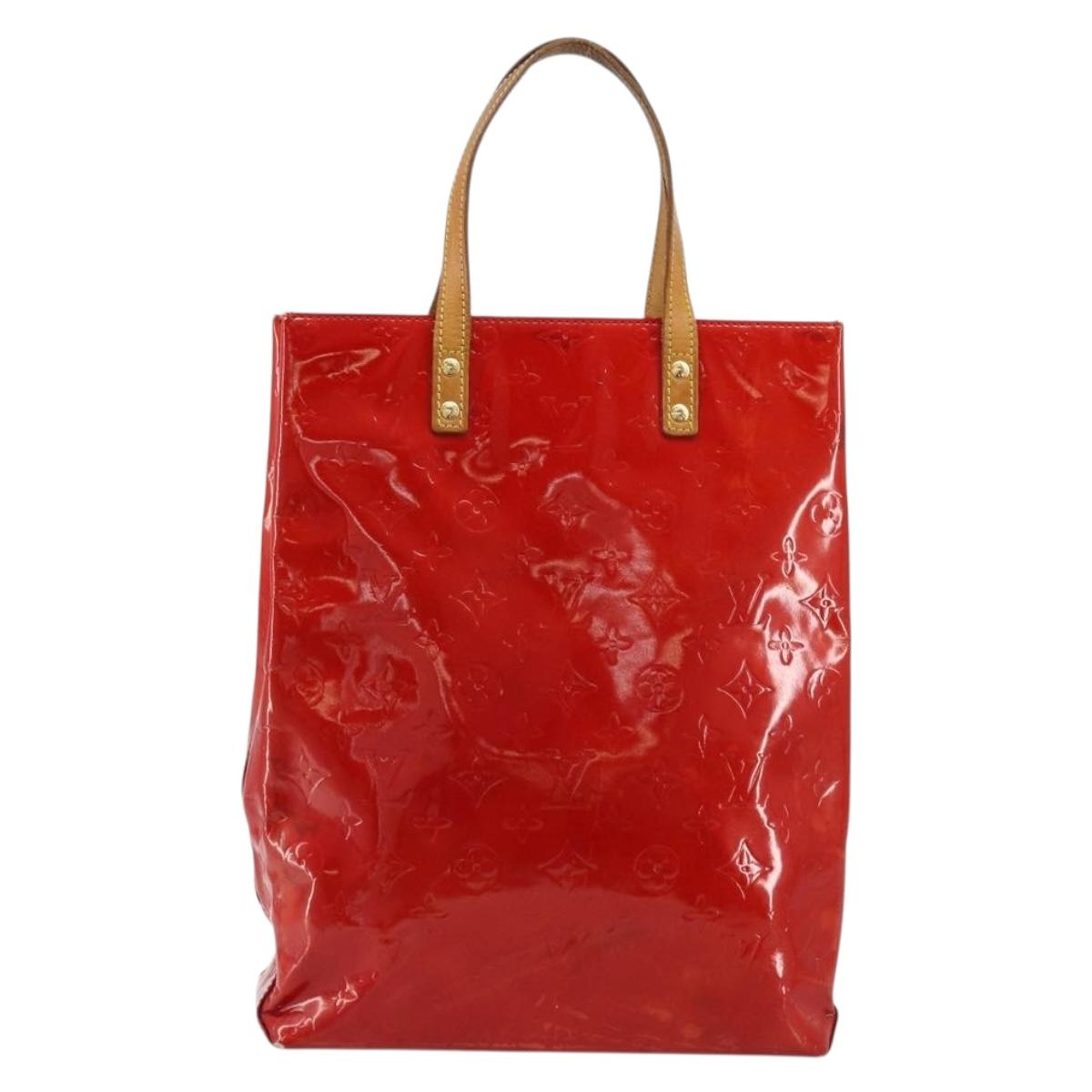 LOUIS VUITTON Monogram Vernis Reade MM Hand Bag Red Rouge M91086 LV Auth ep14516