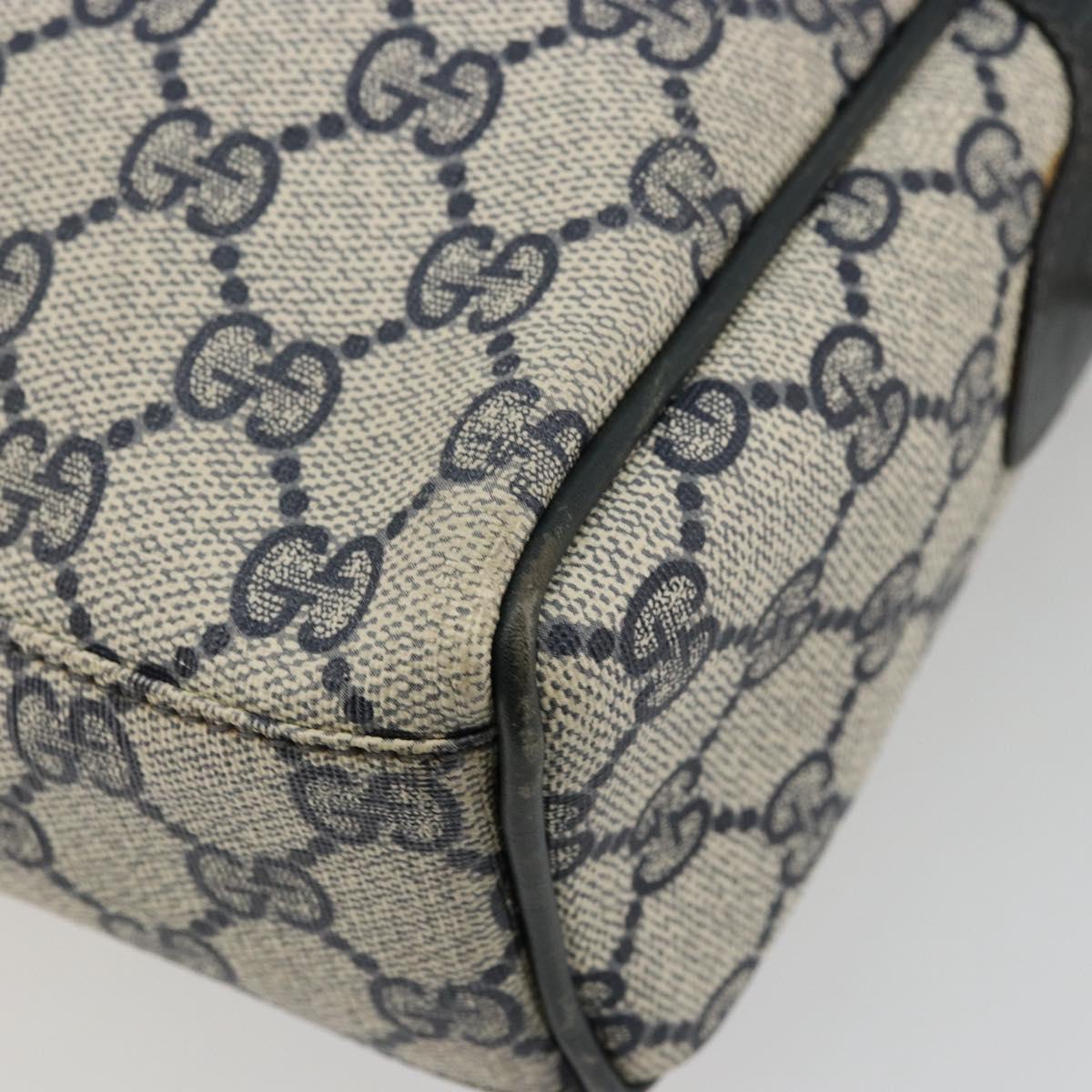 GUCCI GG Supreme Sherry Line Hand Bag PVC Navy Gold 010 378 Auth ep14524