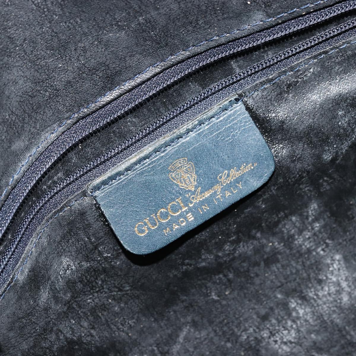 GUCCI GG Supreme Sherry Line Hand Bag PVC Navy Gold 010 378 Auth ep14524