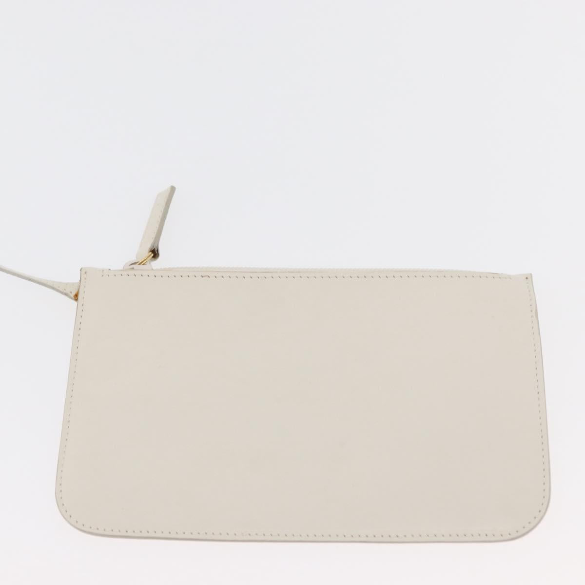 GUCCI Bamboo Hand Bag Leather White Gold 001 1998 1883 Auth ep14526