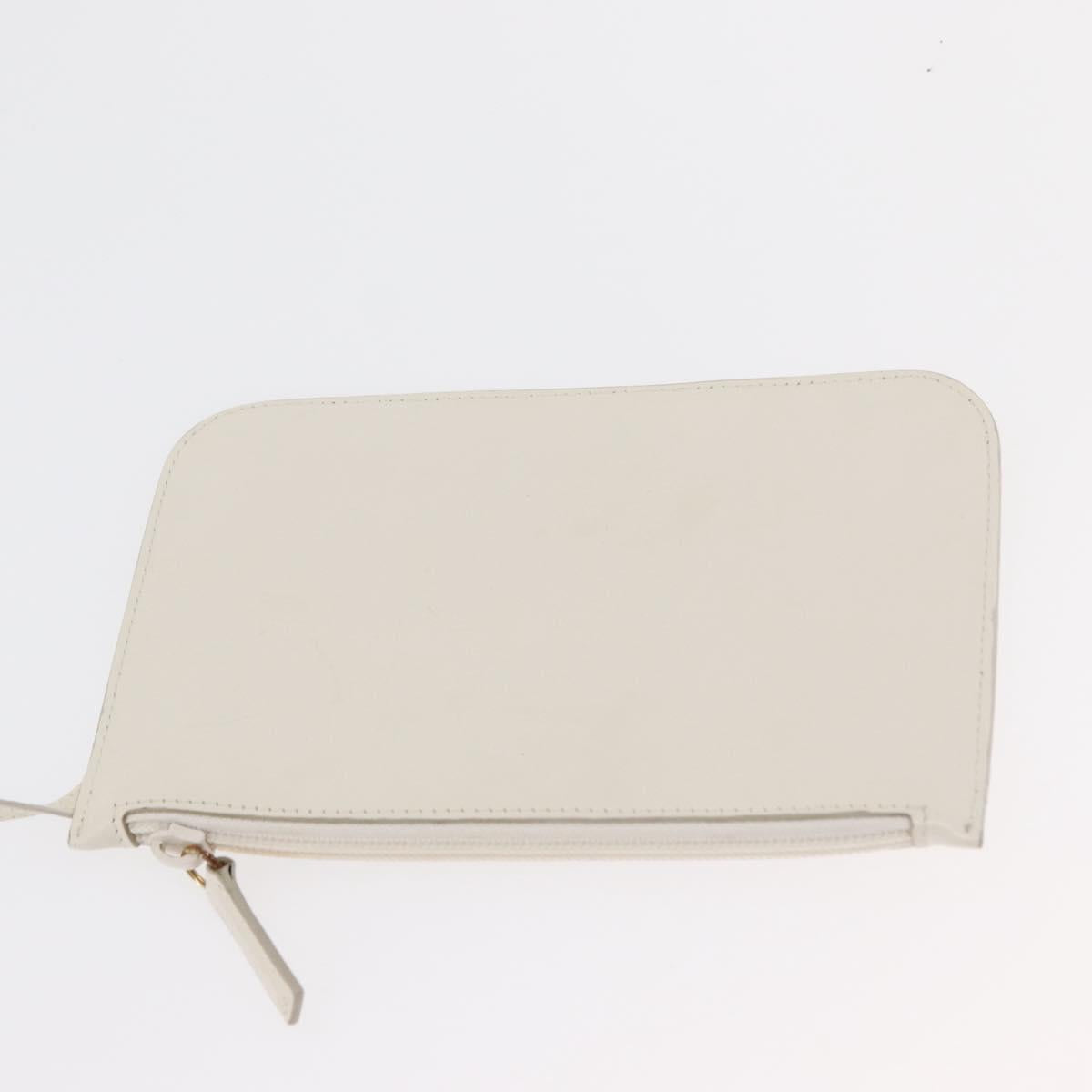 GUCCI Bamboo Hand Bag Leather White Gold 001 1998 1883 Auth ep14526