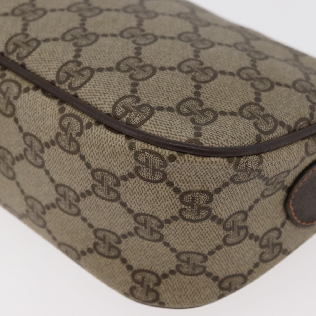GUCCI GG Supreme Web Sherry Line Bag PVC Beige Gold 89 02 054 Auth ep14529