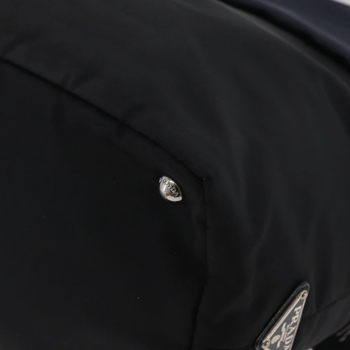 PRADA Hand Bag Nylon 2way Black Silver Auth ep14530A