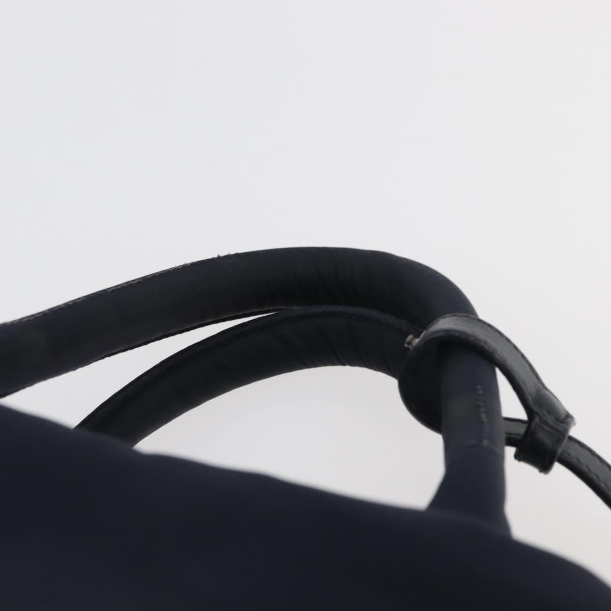 PRADA Hand Bag Nylon 2way Black Silver Auth ep14530A
