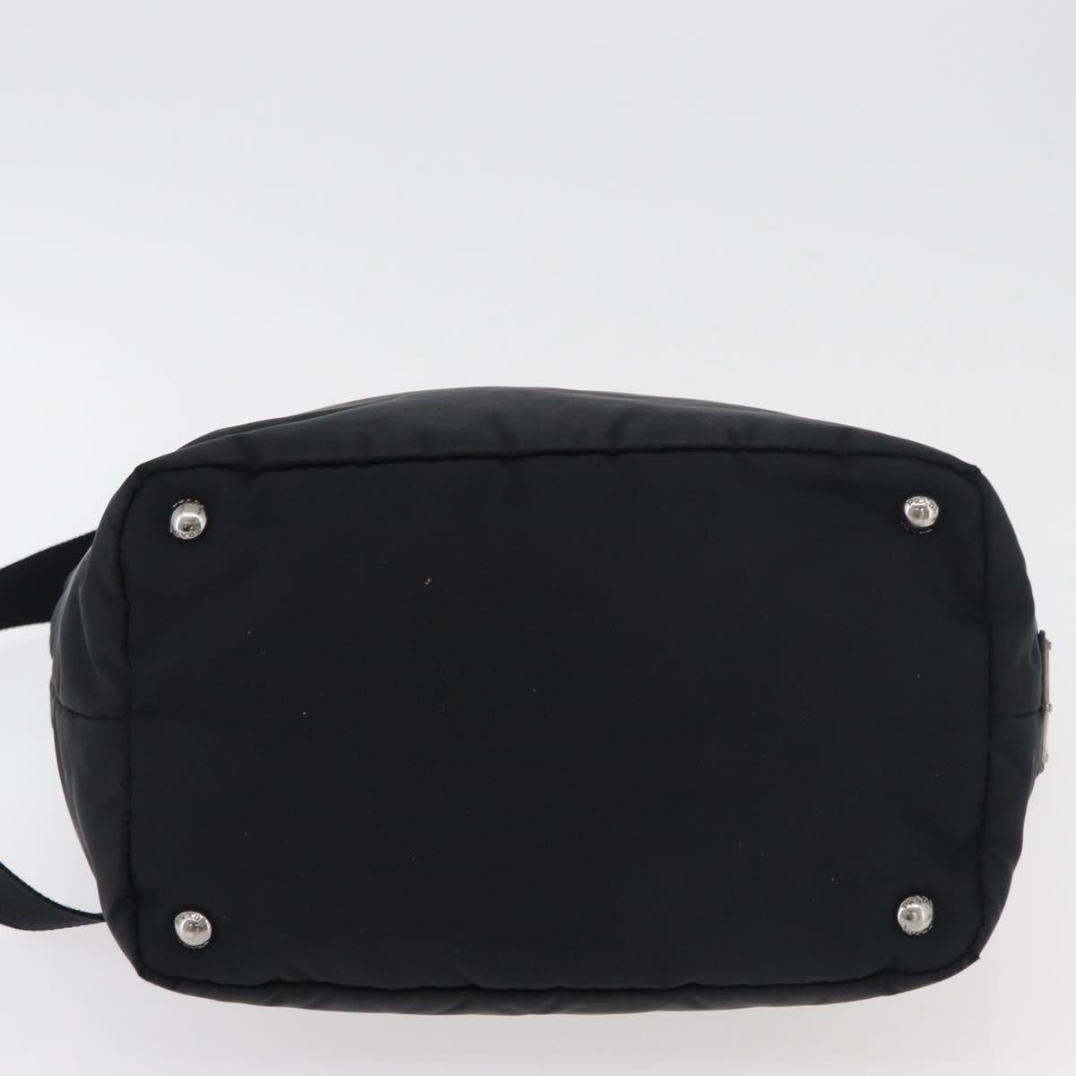 PRADA Hand Bag Nylon 2way Black Silver Auth ep14530A