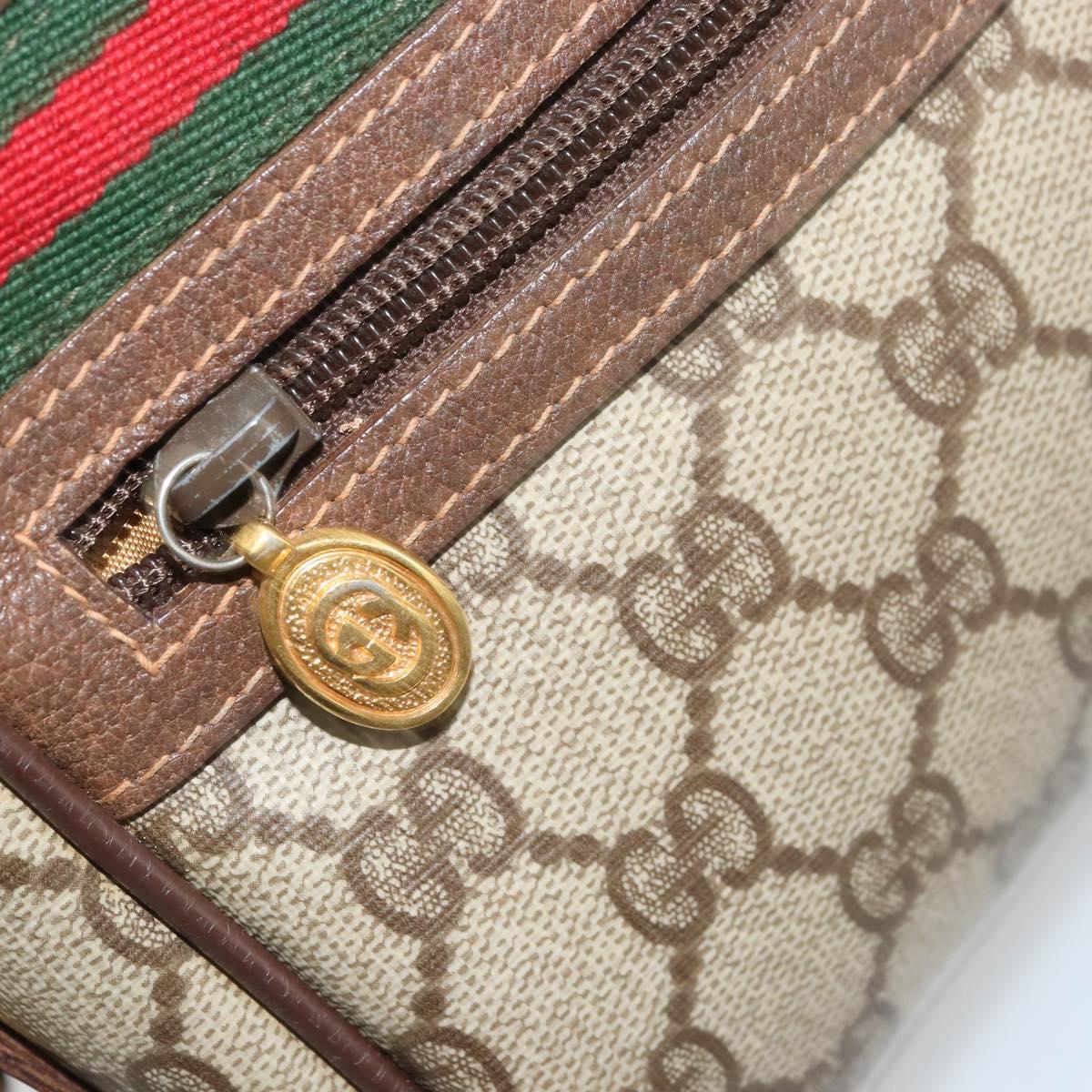GUCCI GG Supreme Web Sherry Line Bag PVC Beige Gold 56 02 087 Auth ep14533